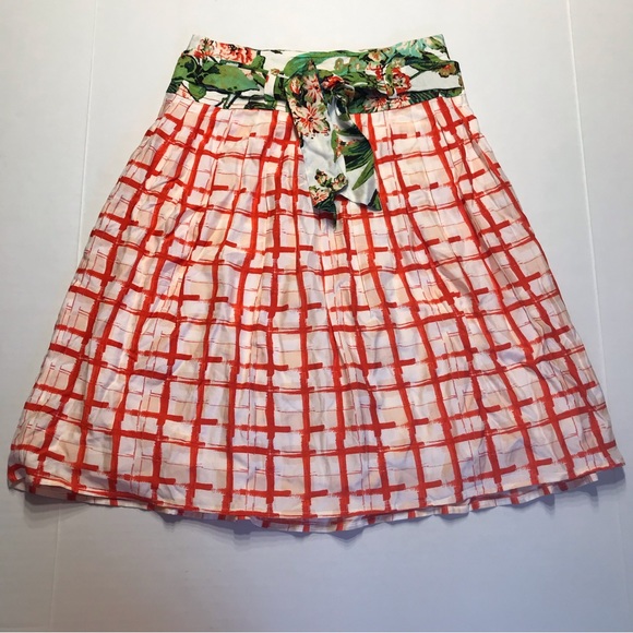 Anthropologie Maeve Country Fair Basketweave Plaid Skirt Size 2 - Picture 2 of 10